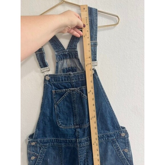 GAP Cropped Slouch Straight Leg Denim Overalls Classic Women's Size Medium - Picture 12 of 16